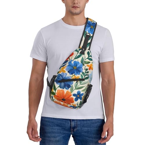 Mochila ligera tipo bandolera con estampado floral para mujer y hombre miniatura 7