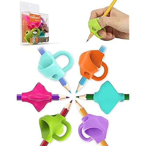 firesara Pencil Grips, Breakthrough Design Writing Correction Device Handwriting Aid Pencil Grip for Kids Children Adults Special Needs Righties or Lefties (4PCS) Cover