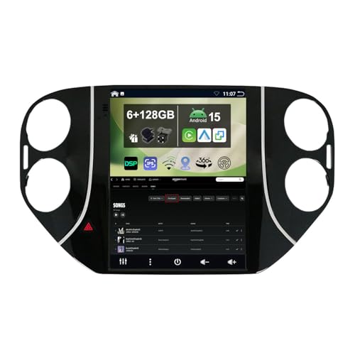 Autoradio Android 15 8-Core pour VW Tiguan 2011 2012 2013 2014 2015 GPS Navi DSP Bluetooth