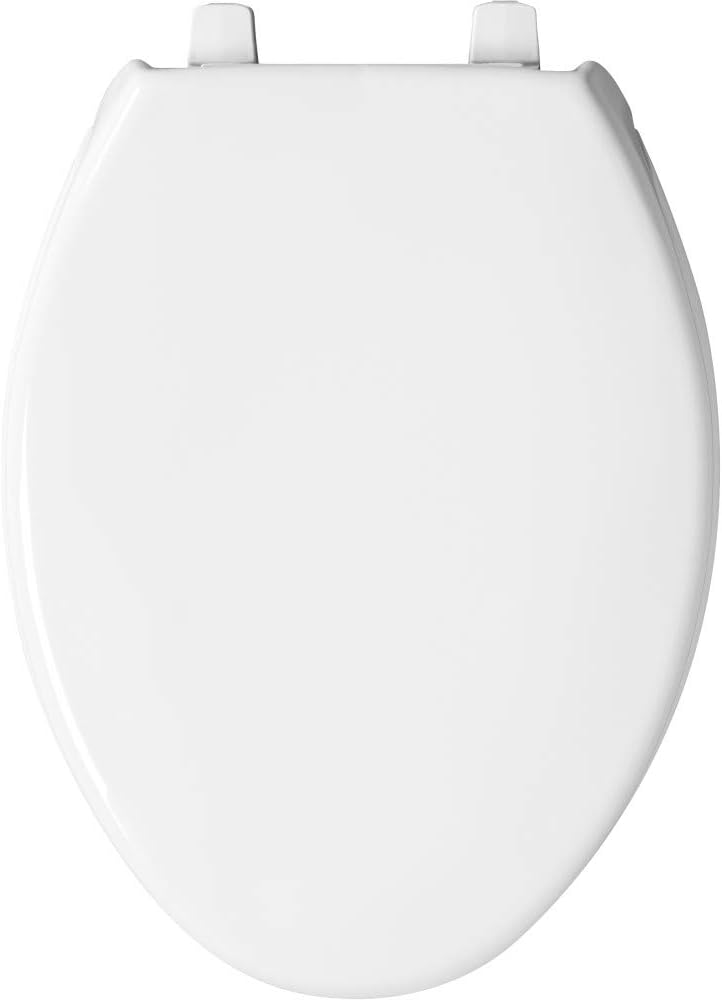 Black Friday - 60% OFF BEMIS 1950 000 Commercial Heavy Duty Open Front Toilet Seat with Cover, ELONGATED, Plastic, White