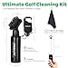 MOSUMI Golf Club Brush Cleaner with Retainer Clip and Squeeze Water Bottle 7.5 Inches Holds 4 Ounces of Water, Essentials Golf Accessories for Men, Best Golf Gifts for Men