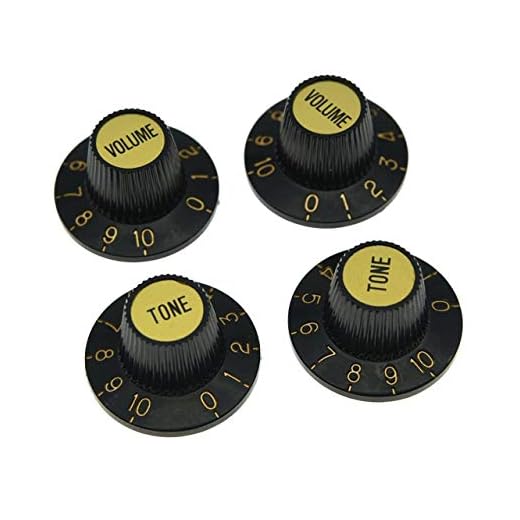 KAISH 4 pomos negros con tapa dorada LP para sombrero de bruja para Epiphone Les Paul SG