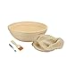 Cesto per panificazione di pane Banneton | Cestello per la ciotola di pasta Brotform | Set di pasta lievitata a lievitazione in pasta di rattan | M&W (Rotondo)