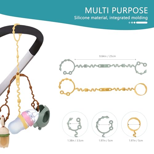 Image of 6 Pack Silicone Toy Straps for Baby- Adjustable, Durable, and Safe Travel Essentials for | High Chair Accessories, Pacifier Clips, Baby Leash for Stroller（6Pcs）