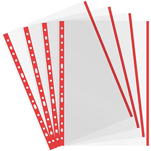 Fundas multitaladro de polipropileno extra Grafoplas con borde rojo 2