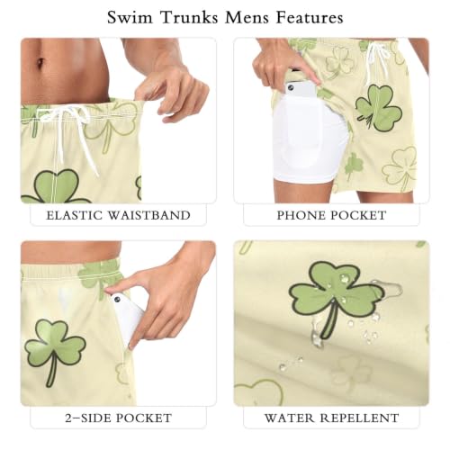 Pantalones cortos de playa de secado rápido beige para hombre con dibujos 6