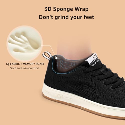 STQ Womens Lace Up Fashion Sneakers Business Casual Shoes | Breathable Mesh Upper Walking Shoes4