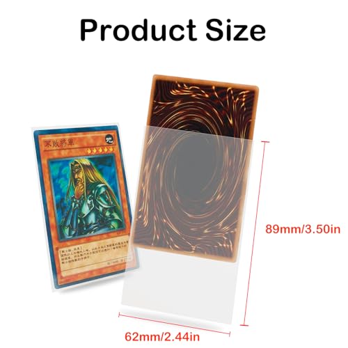 Image of 200 Counts Yugi-oh Card Sleeve, FOTEEMO Japanese Small Card Sleeves Card Sleeves for Trading Cards Card Protector Sleeves Back Textured Perfect Shuffling Sleeve (Clear /62 * 89mm)
