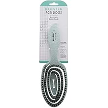 BioSilk for Dogs Eco-Friendly Boar Hair Bristle Brush in Mint Green | Easy to Hold Ergonomic Handle Dog Brush for Shedding | Best Pet Brush for Dog Grooming