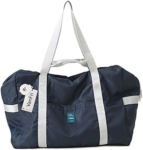 VanFn Foldable Travel Duffel Bag, Sports Duffels Gym Bag, Rainproof Nylon Totes, Sports Shoulder Handbag, Lightweight Duffle Bags For Women & Men, Outdoor Weekend Bag, P.Travel Series (Navy Blue)