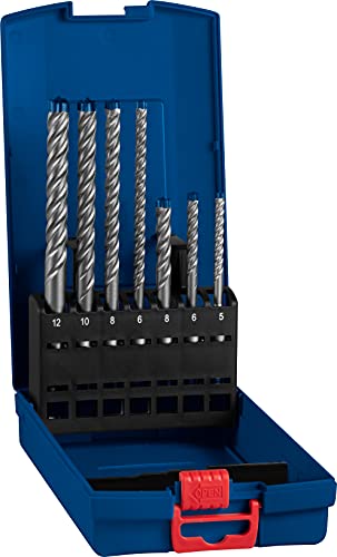 Bosch Professional 7x Expert SDS plus-7X Hammerbohrer Set (für Stahlbeton, Ø 5-12 mm, Zubehör Bohrhammer)