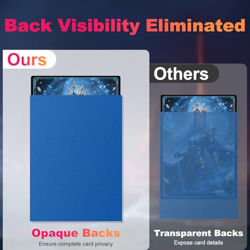 Image of 200 Pack Card Sleeves, Matte Dual Trading Card Sleeves with Opaque Back & Smooth Shuffle, Tear Resistant Card Protectors for MTG, TCG and Game Cards (Wisdom Blue)