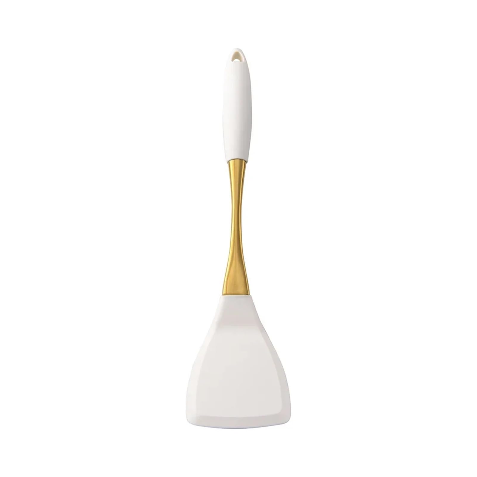 Générique Lot de 8 ustensiles Cuisine en Silicone Blanc doré, spatule, tourneur, passoire à pâtes résistante la Chaleur, Pelle, Accessoires