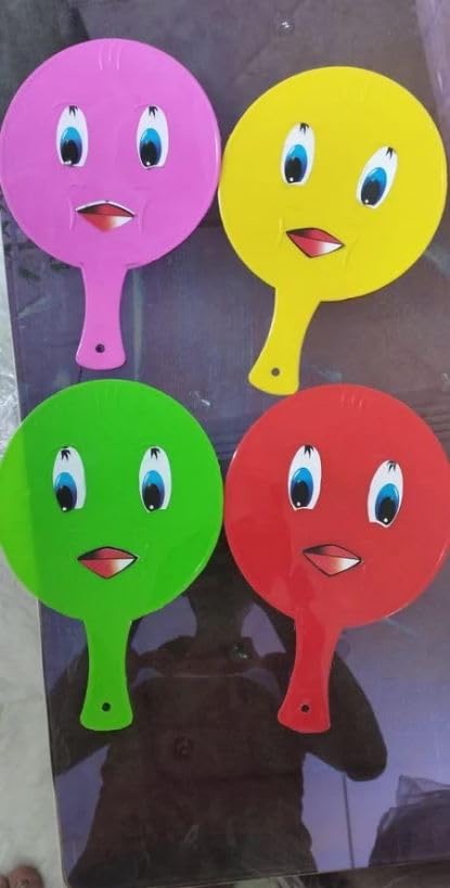 Image of Plastic Handheld Fans with Cute Chick Bird Design for Kids, Adults | Summer Cooling Fan Attractive Colors (Multicolor)