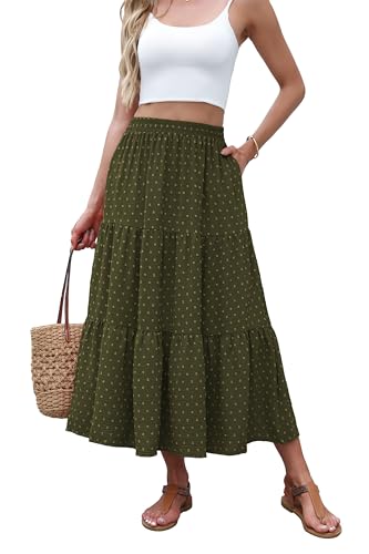 Image of Witsmile High Waist Tiered Skirts for Women Flowy Skirts for Women Long Length with Pockets 2026 Fashion Trendy
