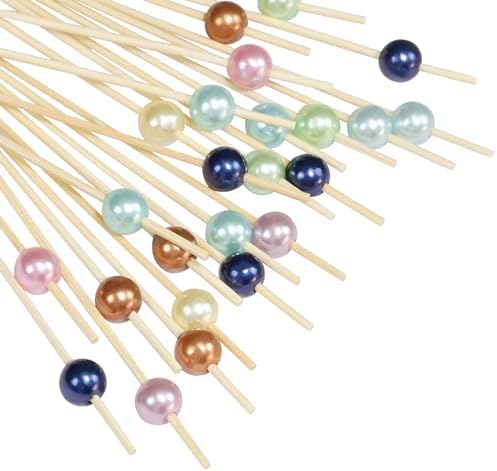 100PCS Cocktail Picks, Fancy Toothpicks Appetizers, Decorative Skewers Appetizers Drinks Party Fruit, 4. Inch Long Wooden Gold Ball Food Sticks Charcuterie Boards Accessories P 272599841