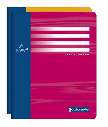 Calligraphe 5412C - Un cahier essai (gamme 7000 de Clairefontaine) 48 pages 17x22 56g grands carreaux, couverture carte offset, couleur aléatoire