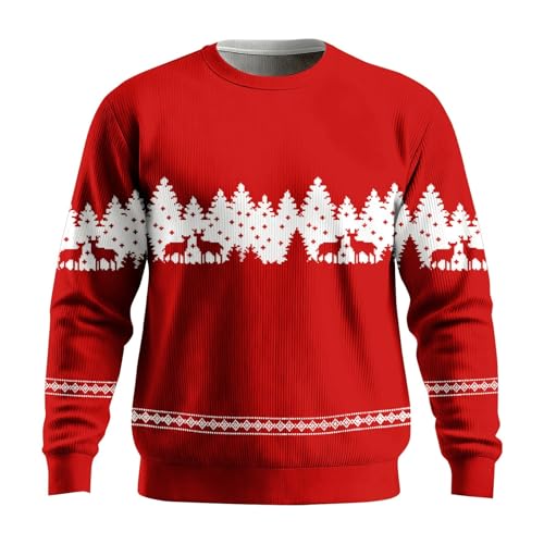 Sweat-shirt à col rond imprimé en maille côtelée pour homme et femme WWricotta