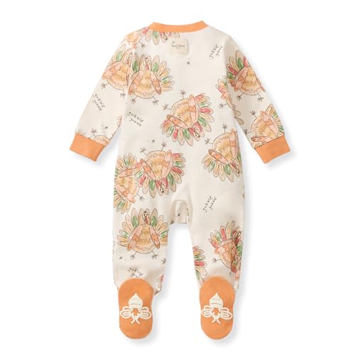 Image of Burt's Bees Baby unisex-baby Sleep & Play, Organic One-piece Romper-jumpsuit Pj, Zip Front Footed Pajama