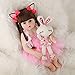 LHDD Bambole Rinasce - 48 Cm Handmade Realistic Baby Dolls Bambole in Tessuto Morbido con Kit di Alimentazione, Bambole Rinata del Bambino Come Un Bambino Realistico (Size : 48cm)