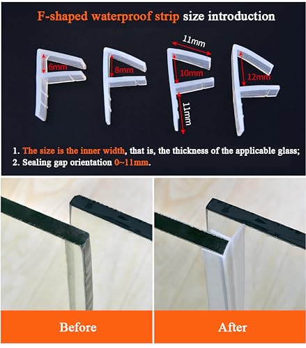 Joint souple en silicone de remplacement pour vitre de douche type F