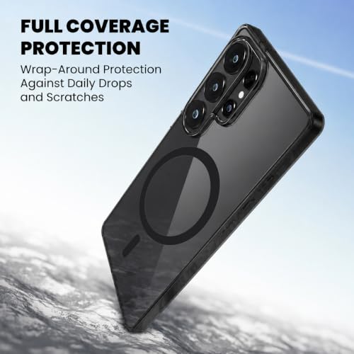 Image of Elzzi Anti Scratch Semi Translucent Cover for Samsung S26 Ultra Case, Premium PC + TPU Magnetic Phone Cases Drop Proof,Compatible with Magsafe Slim Never Yellowing Shockproof