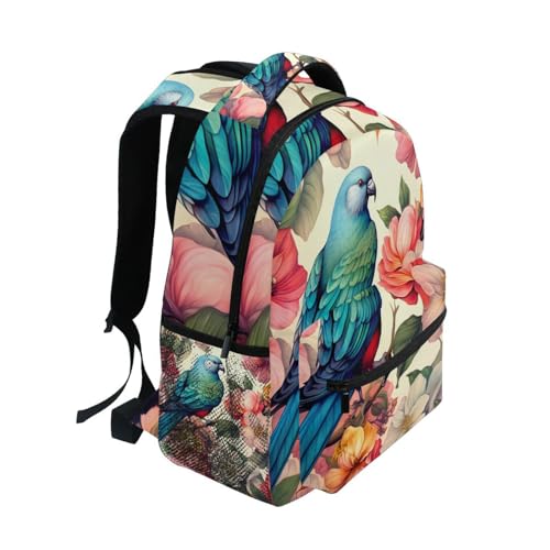 Sac à dos ordinateur imperméable multi-poches SKYSHU oiseau fleur 16" - 2