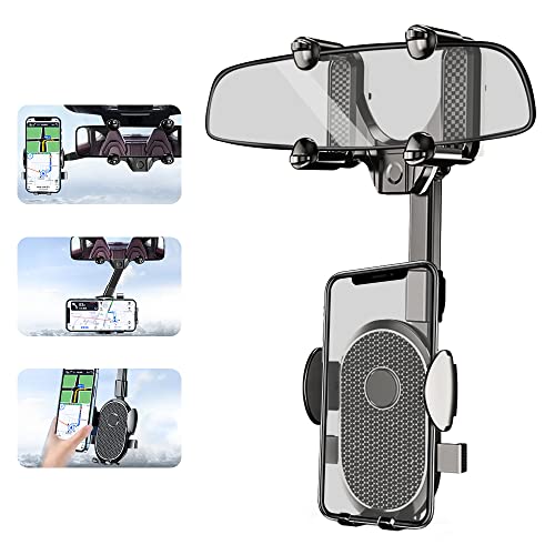 Support Telephone Voiture Retroviseur, Support de téléphone Portable de Voiture Universel Rotatif à 360 ° et rétractable, Support Telephone Universel pour Rétroviseur Voiture