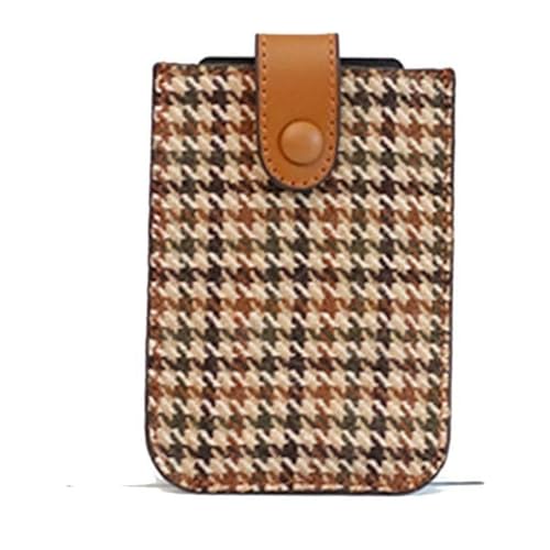 Brown Slim Minimalist Wallet, PU Leather Pull-Out Credit Card Holder, Hidden Small Card Wallet Card Bag Holders for Men and Women Card and ID Cases