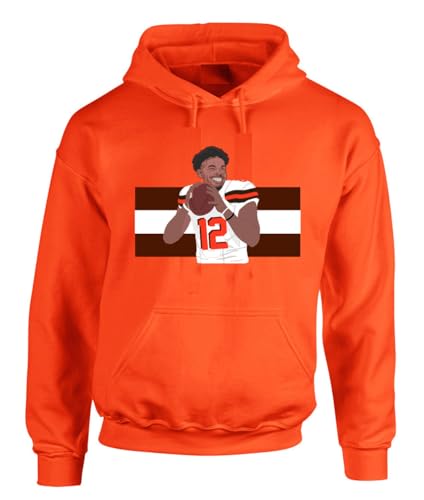 Orange Cleveland Shedeur Sanders Stripes Logo Hooded Sweatshirt