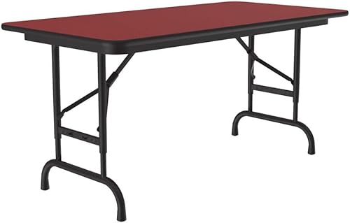 Miniatura 315 de Correll - Mesa plegable de altura ajustable y resistente, parte superior laminada de alta presión, fabricada en Estados Unidos, delantal de acero