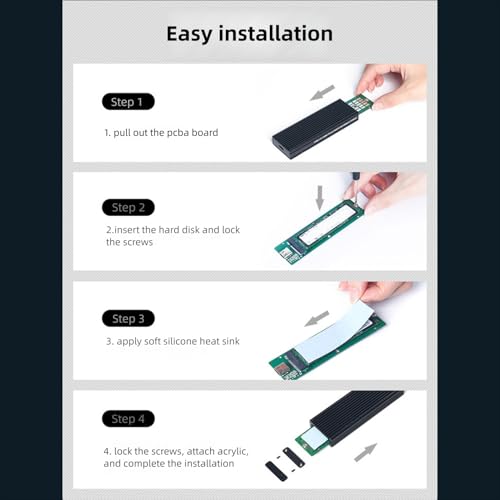 Enclosure M.2 NVMe 2230 SSD Adapter USB C 3.1 Gen2 miniatura 3