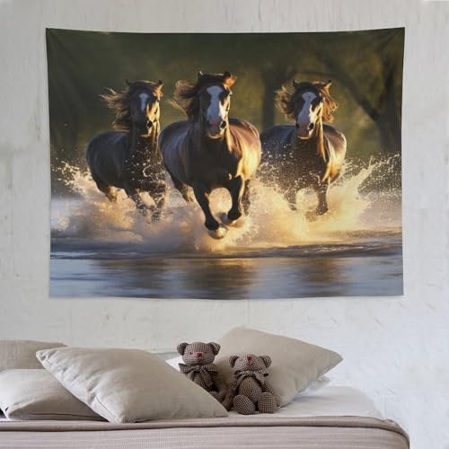 Tapisserie cheval grand format pour salon et chambre à coucher cosy
