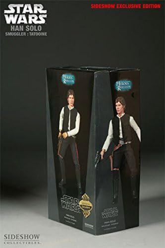 Miniatura 3 de Sideshow Heroes of The Rebellion Collectibles Star Wars Deluxe Figura de acción de 12 pulgadas Han Solo Smuggler (Tatooine) Exclusivo
