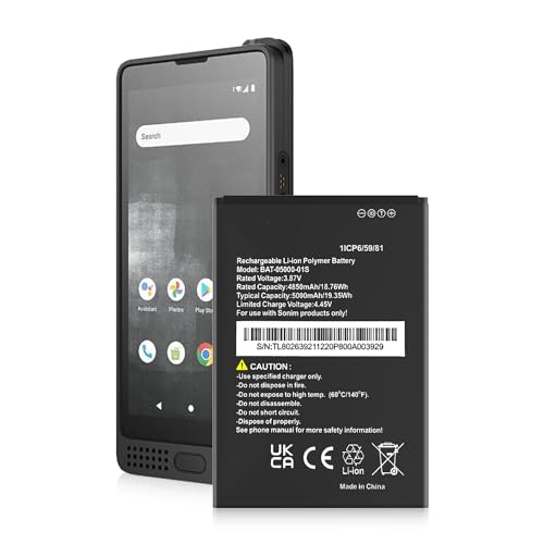 UQOIE Battery for sonim xp10, (2024 Upgrade) 5000mAh New 0 Cycle Higher Capacity Li-ion Replacement Battery for Sonim XP10 XP9900 BAT-05000-01S