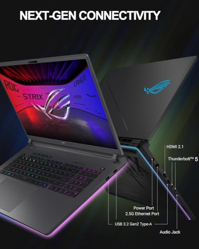 Image of ASUS ROG Strix G18 Gaming Laptop, 18 inch FHD 2.5K 240Hz /3ms Nebula Display, NVIDIA GeForce RTX 5070 Laptop AI, Intel 24-Core Ultra 9 275HX, 64GB DDR5 5600MHz, 2TB SSD, Wi-Fi 7, Win 11 Pro, RGB Backlit KB