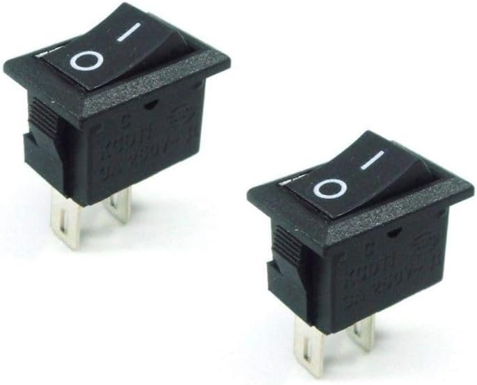 DEPOKE 5 Pc Mini 2 Pin SPST on/OFF Switch 250V 6A Rocker Switch Snap-in ...
