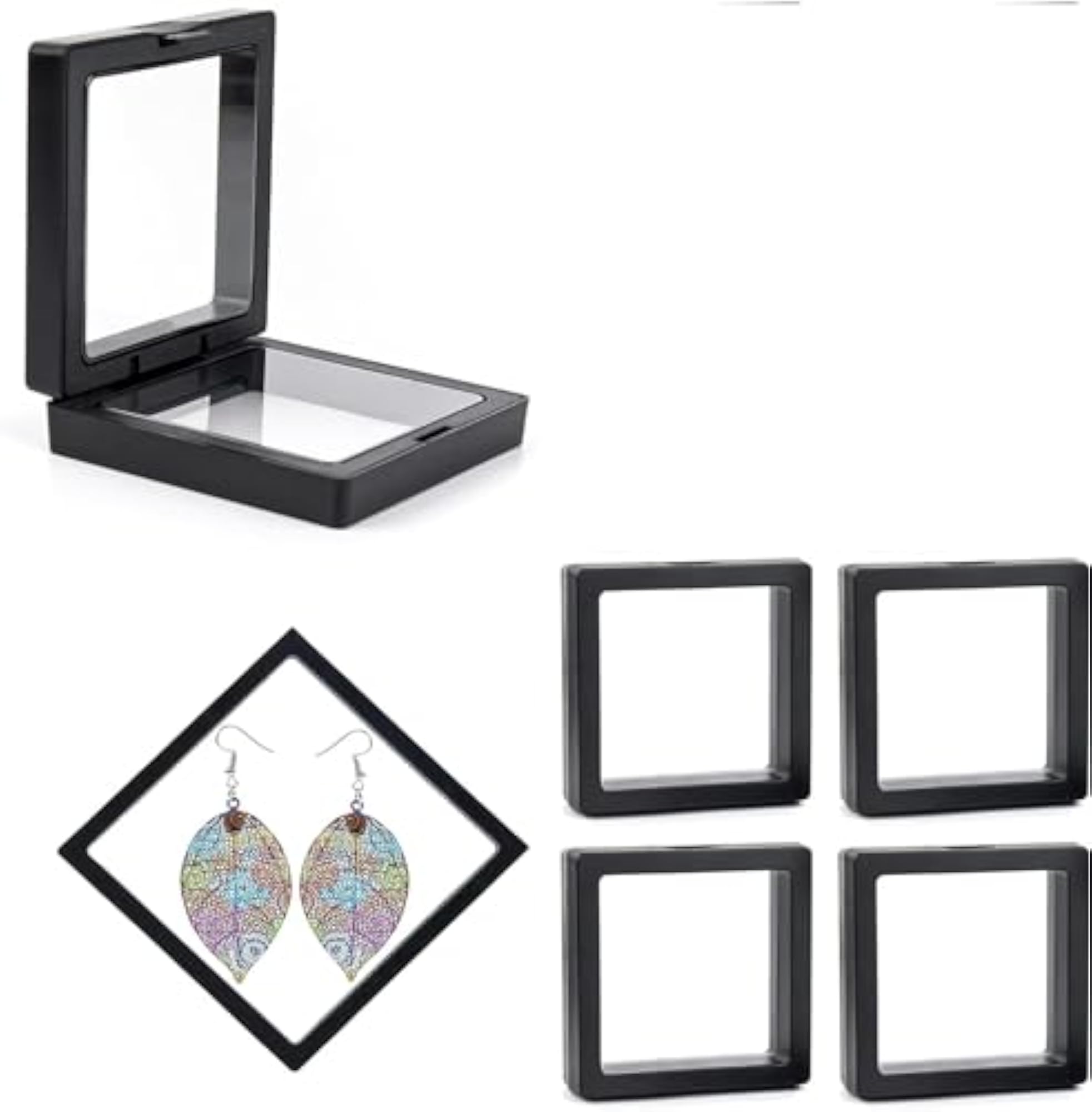 3D Floating Frame Display Holder, Jewelry Storage Box