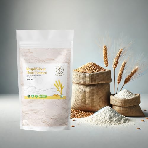 Image of Shiva Organic Khapli Wheat Flour (3 kg) | High Dietary Fiber for Easy Digestion | Stoneground Emmer Wheat Flour | Khapli Atta