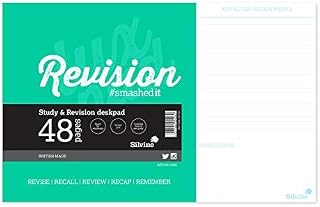 Silvine Luxpad Gluebound Revision and Study Desk Pad with 48 Printed Pages. Size 360 x 230mm, White