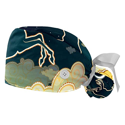 Chapeau de travail JDEZ contre la transpiration : lot de 2 casquettes bouffantes lavables