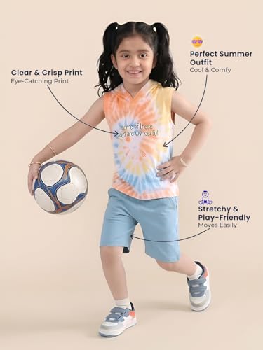 Image of POLKA TOTS 100% Pure Cotton T-Shirt and Shorts Combo For Boys | Summer Dress & Beach Wear for Boys and Toddlers | Breathable Premium Fabric Co-Ord Set Kids | Relaxed Fit Casual Summer Outfit for Kids