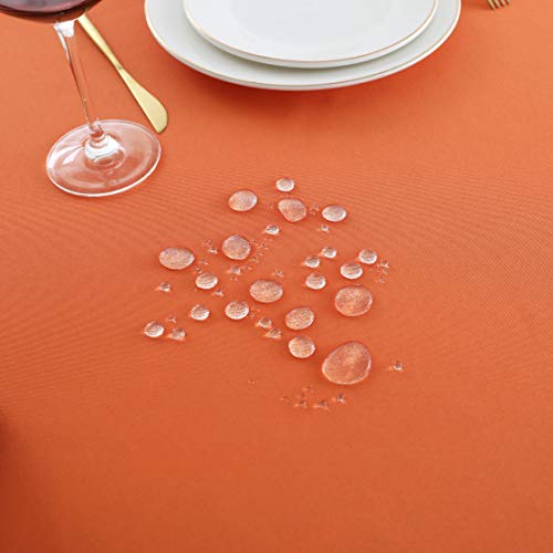 Image of FOLINS&HOME Orange Rectangle Tablecloth 60 x 84 Inch Waterproof Table Cloth