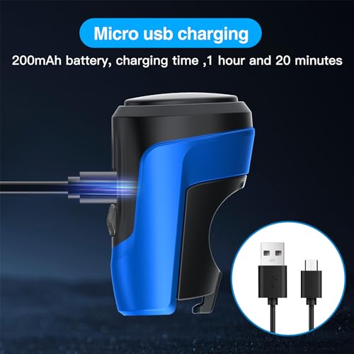 Pihdinova Electric Bike Horn for Adult, 125 db Loud Bicycle Bell with Anti-Thelf Alarm USB Rechargeable Battery Waterproof Bicycle Bell BMX/MTB/Scooter/Road Cycling (Blue)