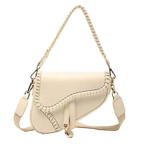 PURFANREE Bolsa de ombro feminina moderna, Creme, One Size
