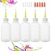 Bouteille d'aiguille, 5 Pcs 50ml Plastique de Bouteille de précision Flacon compte gouttes Aiguille Colle Distributeur de Liquide Bouteille pour Papier Quilling DIY Craft