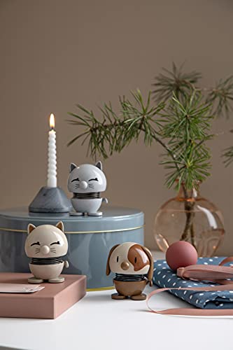 Hoptimist Tier, Hund, Wackelfigur & Glücksbringer Skandinavisch, Wohnzimmer & Schreibtisch Deko, Büro Gadget, Tolle Kleine Geschenke, 5,5 x 5,9 x 7,3 cm, Small, Braun
