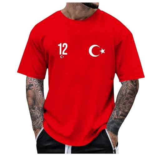 Genérico Camiseta Deportiva Hombre - Camiseta De Manga Corta para Hombre Verano TurquíA Estampados Deportivos Casual Ventilar Playa Vacaciones Mono Estampado Tops Ofertas Ropa Hombre