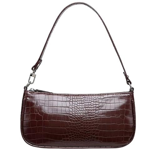 MEMOFYND 1 Stück Damen Achseltasche, kleine Umhängetasche, wasserdichte Umhängetasche, modische Unterarmtasche, Damen Umhängetasche, geeignet für Reisen und Urlaub (Braun)