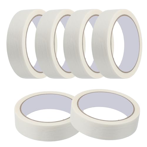Image of MECCANIXITY Masking Tape 1 Inch x 21 Yard Painters Tape Adhesive Paint Tapes for DIY Crafts Arts Wall Painting Labeling Car Home Office Decoration, White, Pack of 10